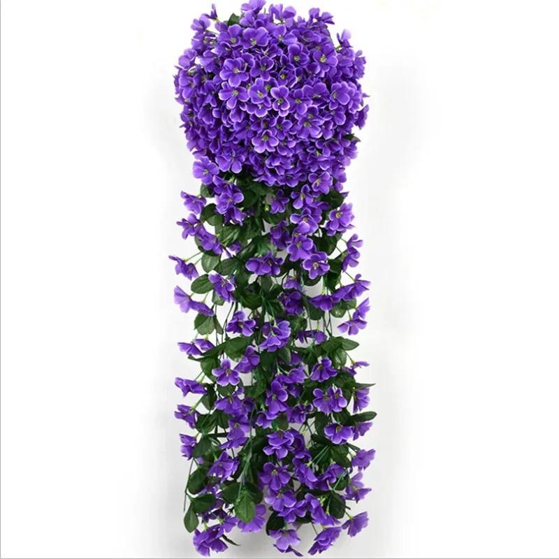

100CM Violet Artificial Flower Party Decoration Simulation Valentine S Day Wedding Wall Hanging Basket Flower Orchid Fake Flower фиолетовый