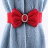 High-End Red Bow Belted Elastic Wide Waistband New Dress Waist-Cinching  Dress Accessory