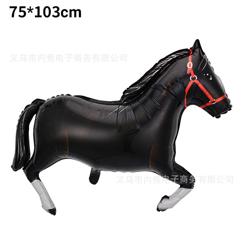 Horse Racing Festival Themed Balloon Party Stallion Western Cowboy Festival Boots Hat Horseshoe Aluminum Film Balloon Scene Decoration