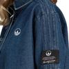Adidas Originals FW22 Embroidered Logo Single-Breasted Denim Sports Short Sleeve Shirt Women Tops Blue HL9059