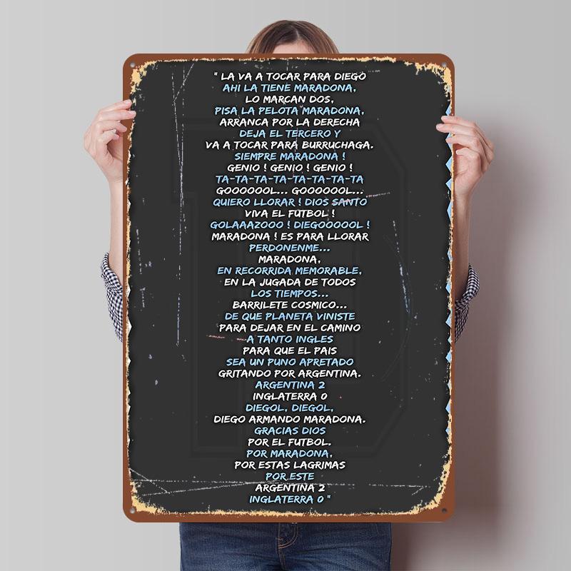 

Soccer Goal of the Century Poster Customized Vintage Metal Signs Wall Art Retro Tin Plaque for Mancave Apartment Decoration Room 7.9x11.8In(20x30cm)