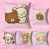 Cute R-Rilakkumas-S Cartoon Various Sizes Square Pillow Case For Car Home Bedchamber Decor Custom Valentine Gift