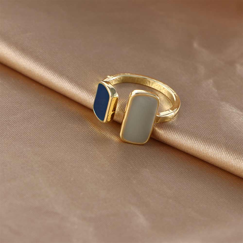 Open Adjustable Big Rings For Women Zircon Ring Female Fashion Simple Dripping Oil Wedding Promise Rings Ladies Vintage