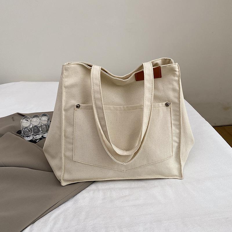 European and American Fashion Canvas Women's Bags Women's Handbags Shoulder Bags Large Capacity Leisure Bags Shoulder Bags Commuter Bags