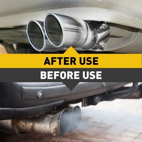 Chrome Car Stainless Steel Rear Dual Exhaust Pipe Muffler Tail Tip Bend Round