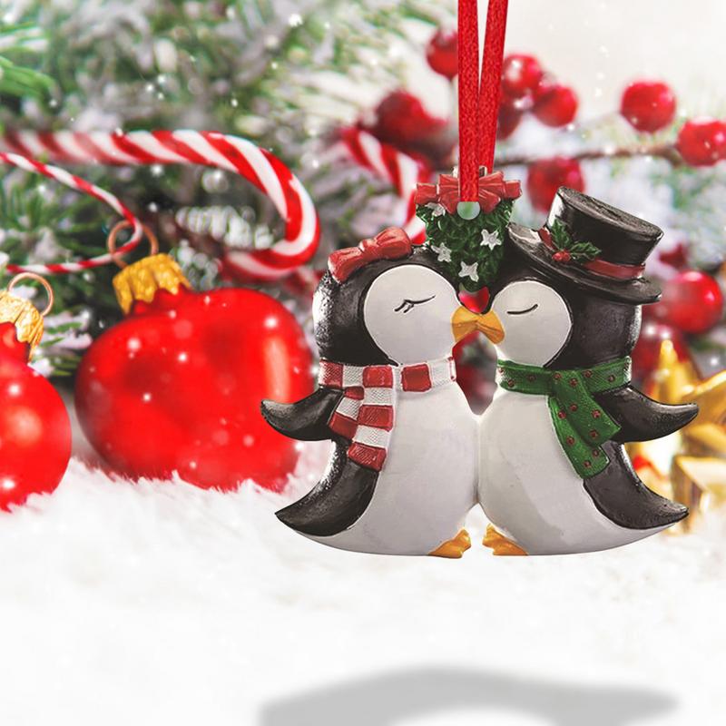 Christmas Tree Hangings Pendants Home Decorations For Tree Wall Doorway Couple Snowman Penguin Bear Ornaments For Party Decor
