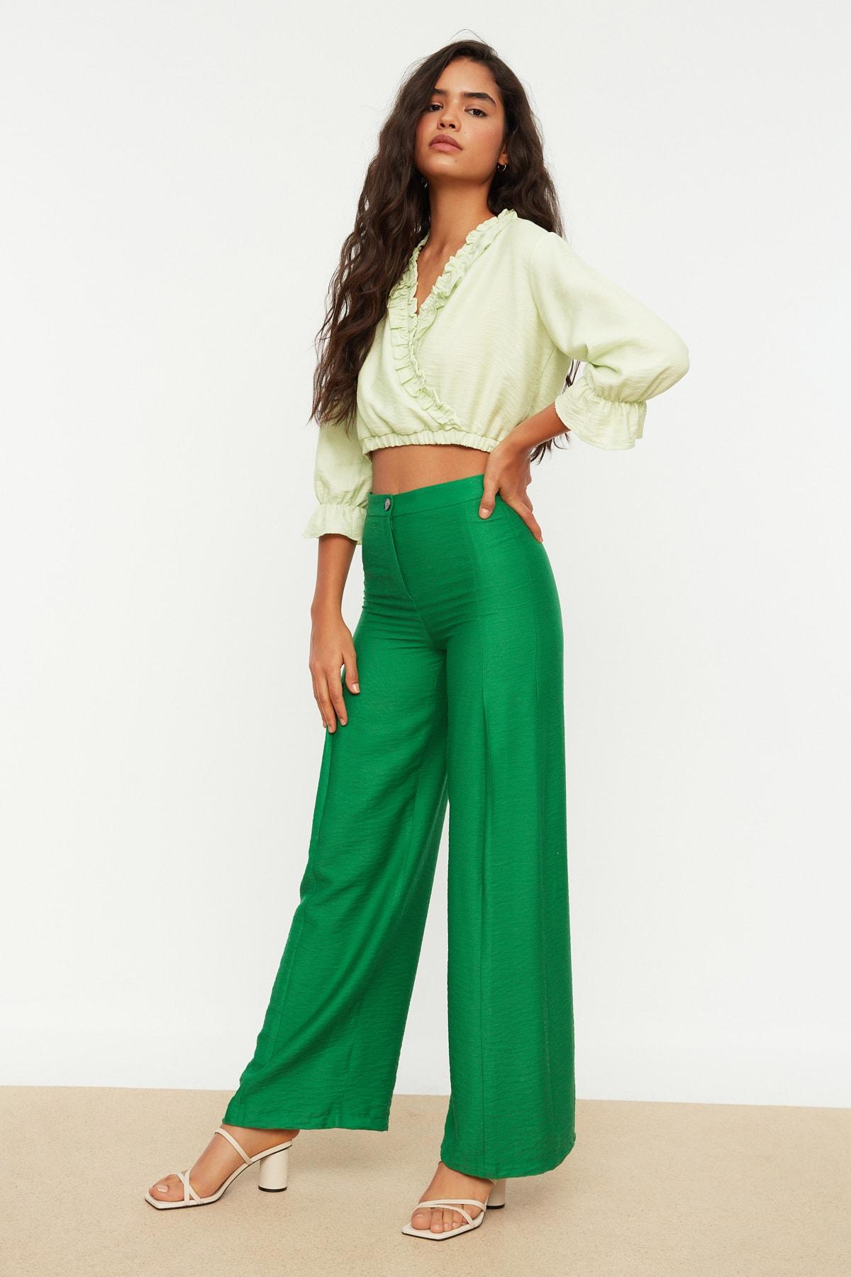 

Зеленые широкие брюки TWOSS22PL0121