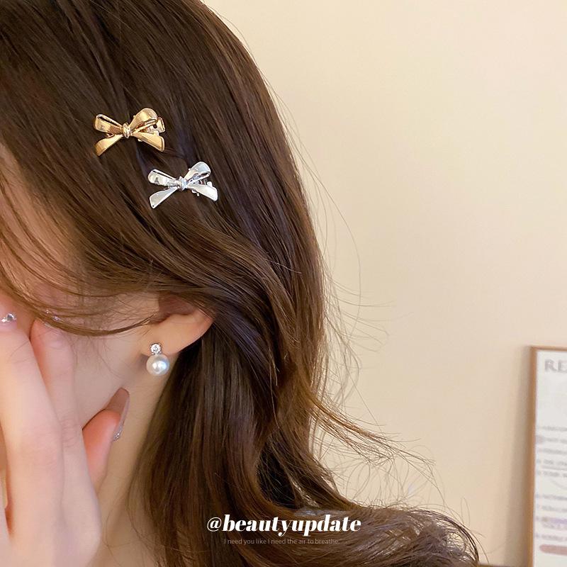 

Versatile Mini Bow Hair Clip - Stylish Small Duckbill Hairpin Accessory