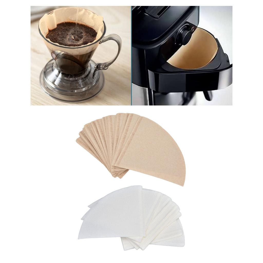 /Bolsa Papel de Filtro para Café Sin Blanquear Desechable Papel de Pulpa de Madera Forma de Cono para Cafetera de Goteo Filtros de Café Desechables