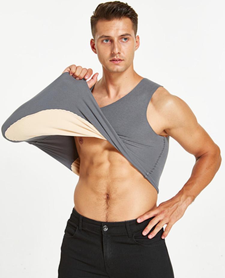 Double-Sided Soft Seamless Men's Warm Vest - Thick Brushed Base Shirt for Autumn and Winter
