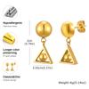 Stainless Steel Round Bead Earrings for Women, Triangle Pendant Earrings,Fashion Jewelry Gifts