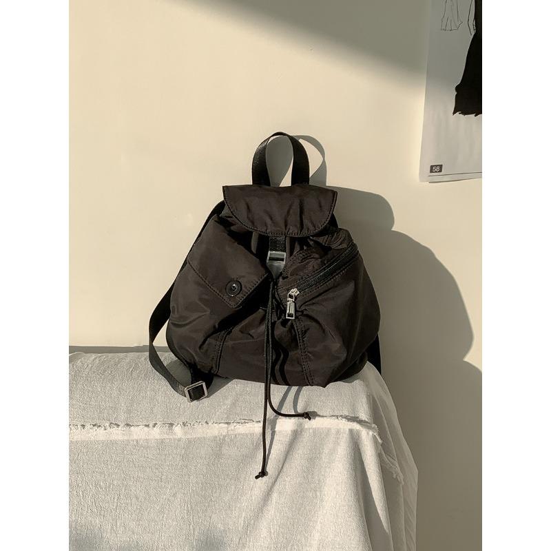 Spring and Autumn New Drawstring Small Backpack Girls Trend College Student Backpack Versatile Class Nylon Bag