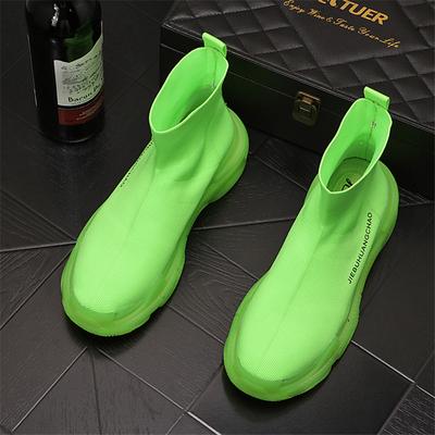 Herbst Herren Sockenschuhe Stretch Stoff Schuhe Slip-On Über Die Freizeitschuhe Herren Pumps für 2024 Walking Flache Kurze Stiefel