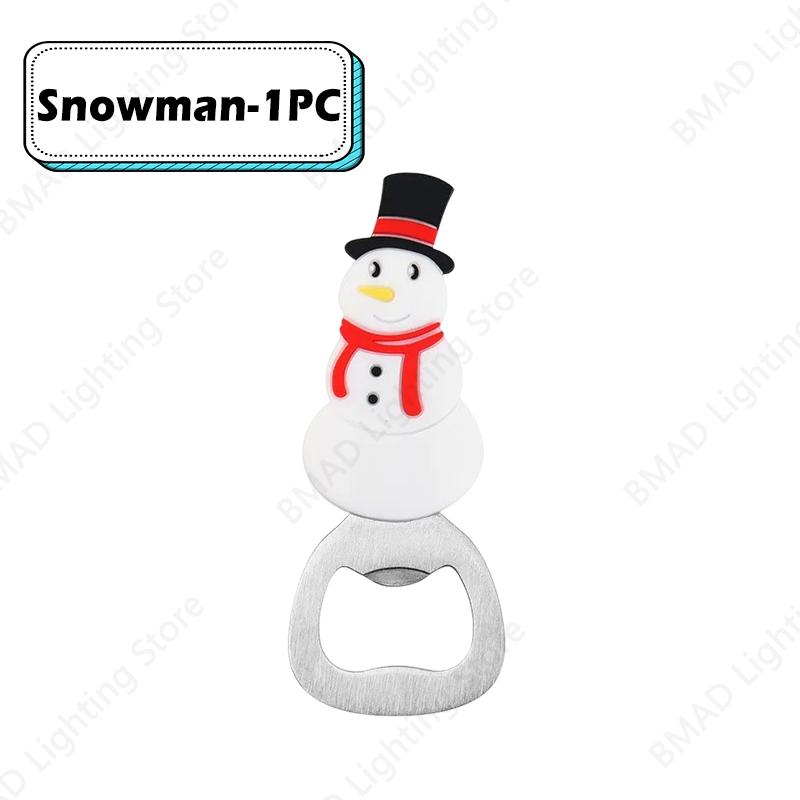 Christmas Beer Opener Santa Snowman Bottle Openers Silicone Stainless Steel for 2025 Christmas Party Decor Supplies