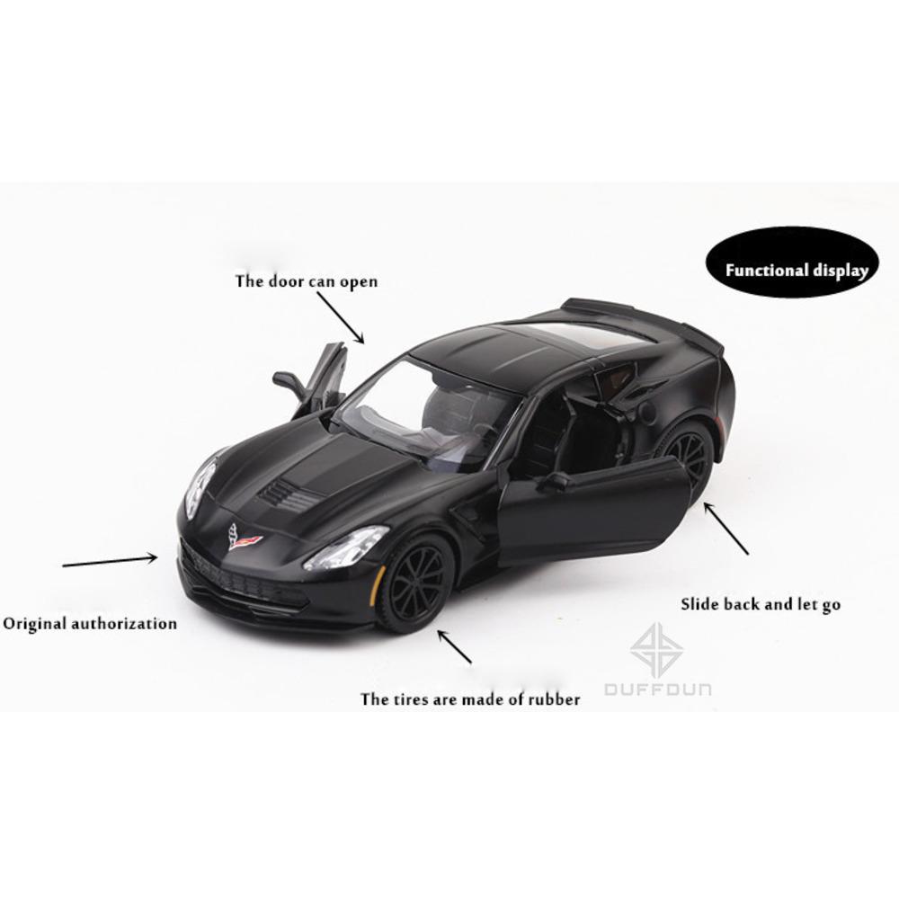 1/36 Chevrolet Corvette C7 Alliage Moulé Sous Pression Super Voiture de Sport Modèle Jouets Simulation Métal Carrosserie Véhicule Avec Rétrofriction Jouets pour Enfants