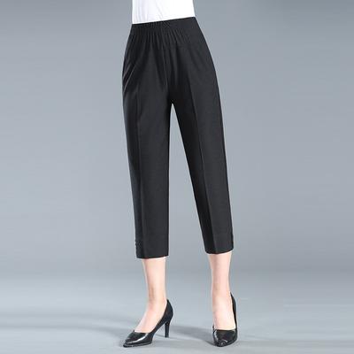 Summer Women Casual Thin Capri Pants Fashion Slim Office Lady High Waist Loose Pencil Pants Black White