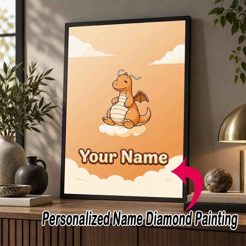 Personalized Dragonite Diamond Art Custom Name 5D Diamond Painting Full Drill DIY Craft