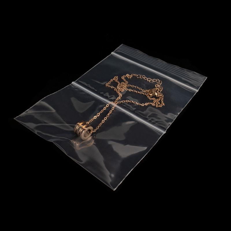 200Pcs Transparent Double Pocket Ziplock Bags Home Travel For Pearls Jewels Ring Packaging Decoration Accessory Storage