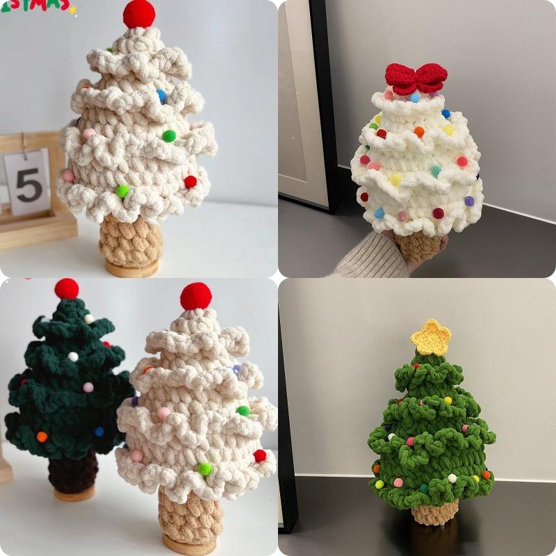 Handgemachtes DIY Strickmaterial-Set für Weihnachtsbaum mit Weihnachtsmann Perfektes Geschenk für Weihnachtsfeier