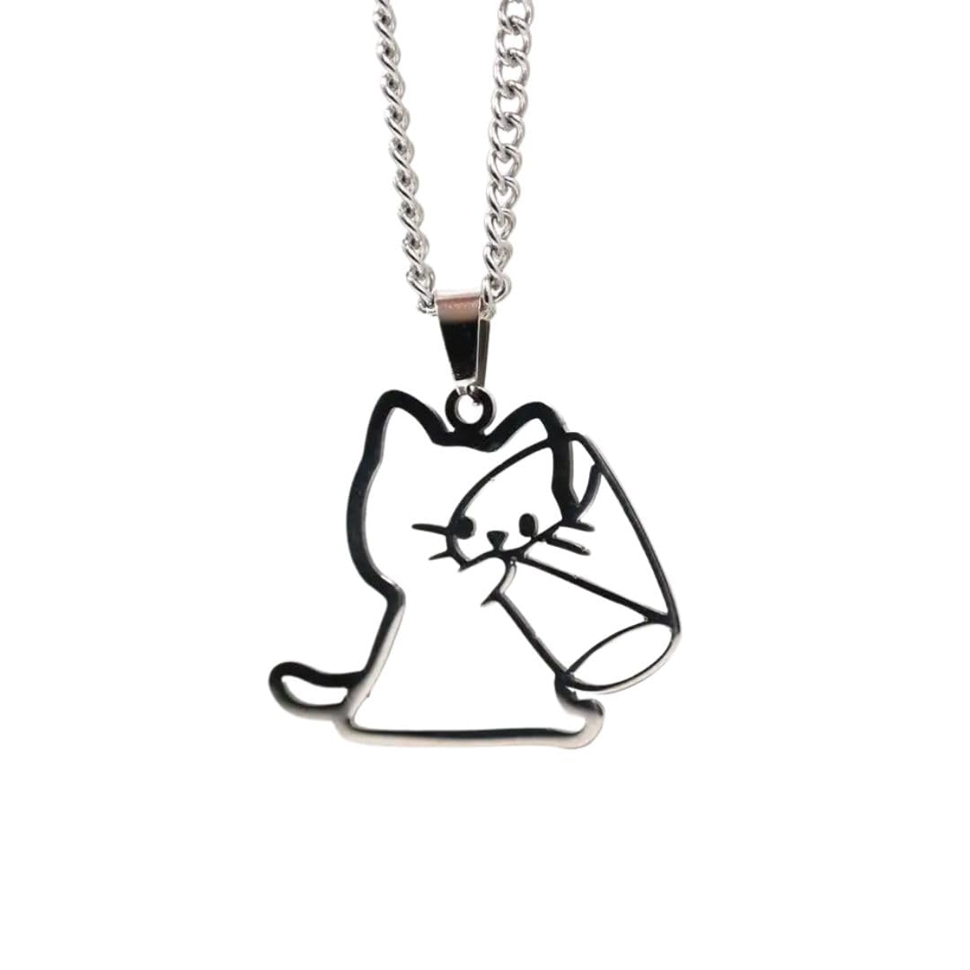 

[AiO JAPAN] Necklace: Cat Drinking Water from a Cup. Perfect for cats, gifts, and small gifts.