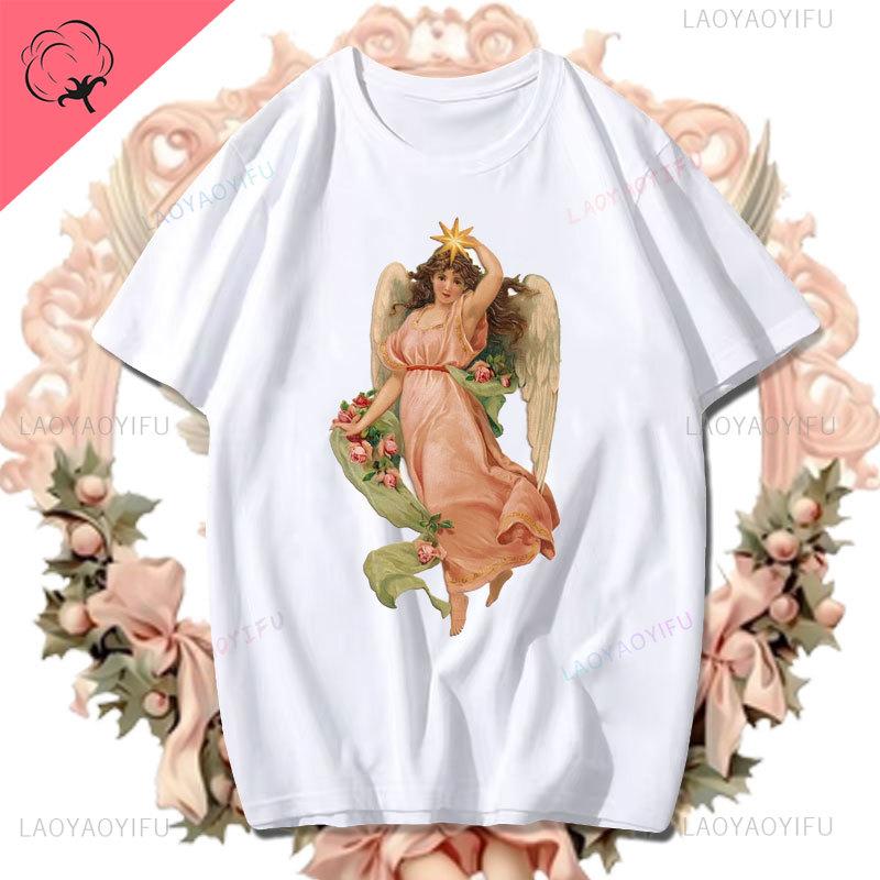 Fashion Fiorucci Baby Angel Graphic Tshirt Summer Classic Aesthetic T Shirt Unisex Unisex Kawaii Clothes Creative Couple Short Sleev Unisex