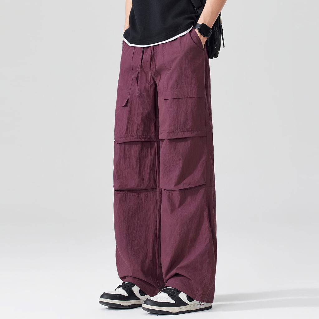 New breathable paratrooper pants American skin-friendly soft versatile wide loose labeling summer casual trousers men