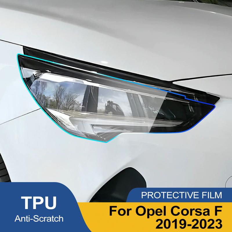 Für Opel Corsa F 2019-2026 Rauchschwarz Hochglanz TPU Scheinwerfer PPF Folie Vorgeschnitten Kratzfest Schutz Vinyl Wrap Abdeckungs-Kit