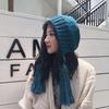 1Pc Stylish Women Hat Long Braids Winter Thick Knitted Hat Ear Flap Crochet Beanie Hat YSL
