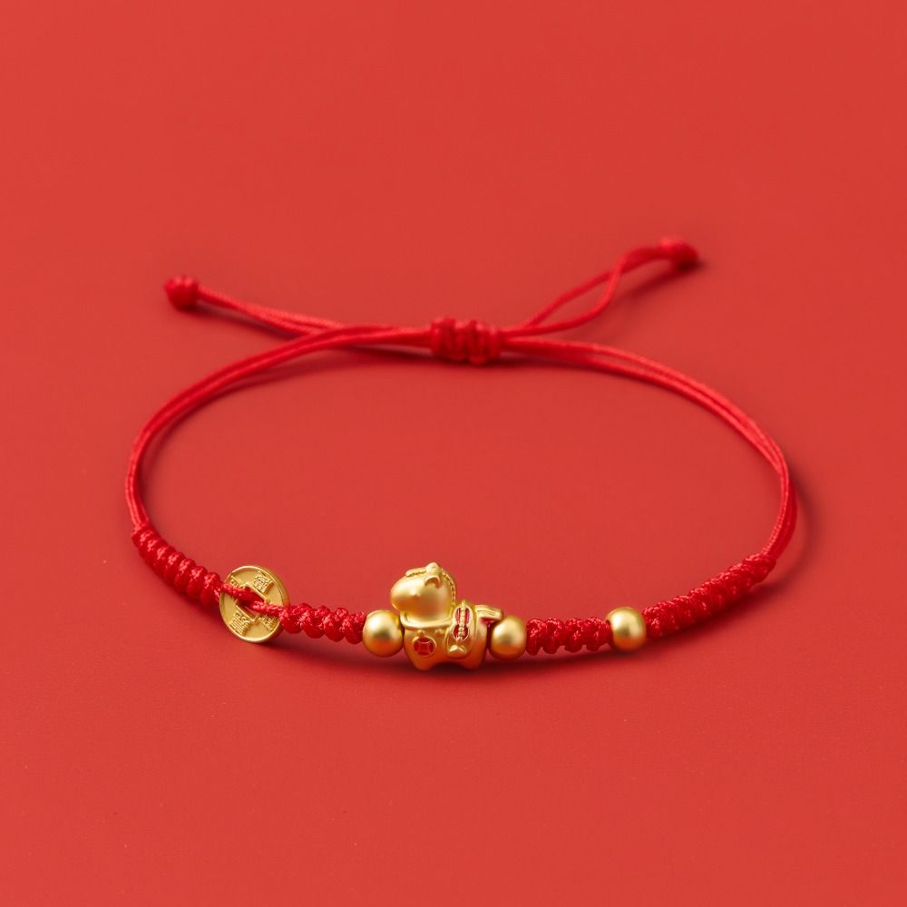 Chinese Style Horse Year Bracelet Zodiac Year 2026 Horse Year Lucky Pony Red Rope Blessing New Year Hand Rope Fortune Bracelet