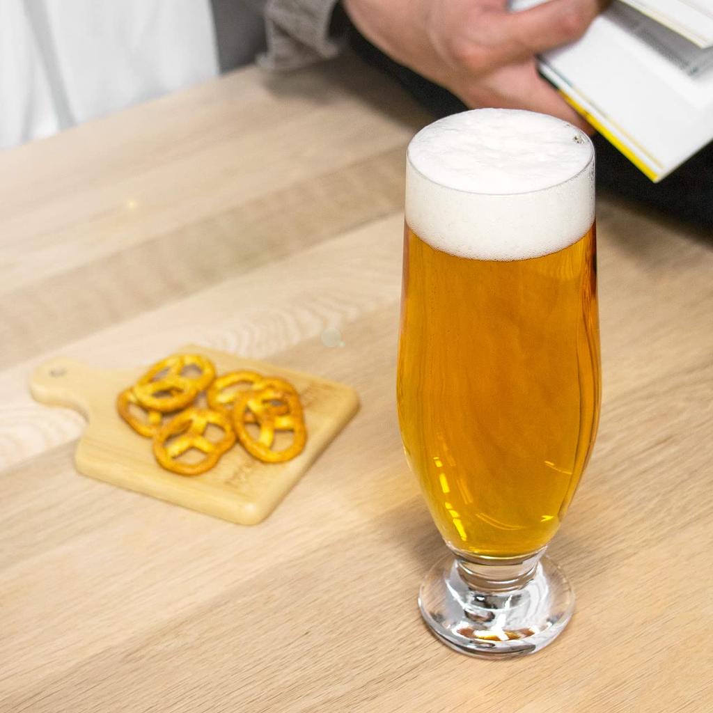 Wired Beans Le Series Beer Glass, 470ml, In a Japanese Cedar Box (Le Tre, Transparent, Clear)