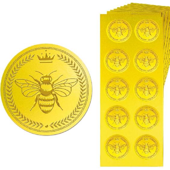 

CHGCRAFT 150 шт. Наклейки-пломбы для конвертов с тиснением золотой фольгой «Пчела», самоклеящиеся, с золотым тиснением, этикетки для конвертов, свадебных приглашений