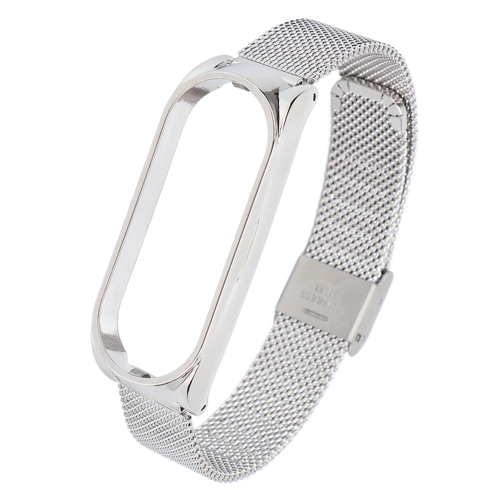 Металлический ремешок, совместимый для смарт-часов Xiaomi Mi Band 6, сменный стальной ремешок, браслет, аксессуары для браслета Silver