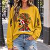 Damen lässiges Weihnachts-Print Rundhals-Oberteil, Feiertags-Grafik-T-Shirt für Partys und den Alltag