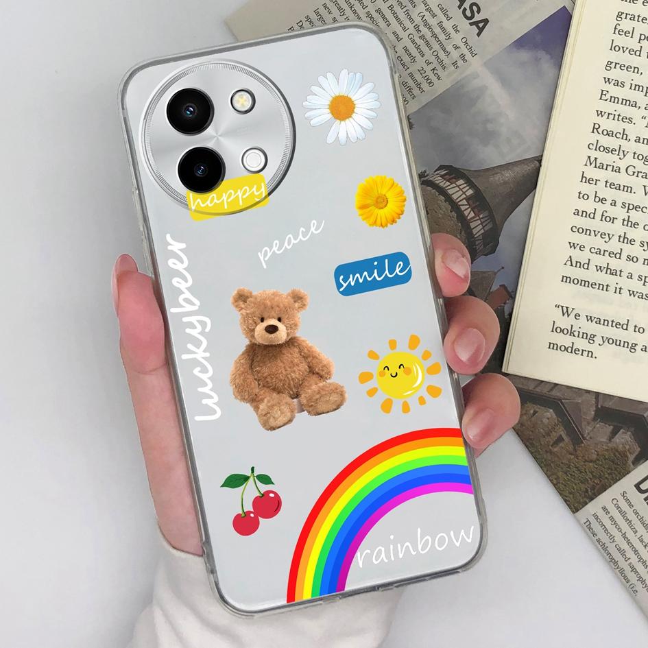 Phone Cover For Vivo Y100 (IDN) Y38 Y200e Y28 V40 Lite V30e Bumper Soft TPU Silicone Protective Anti Drop Fashion Rainbow Clear Cases For Vivo Housing