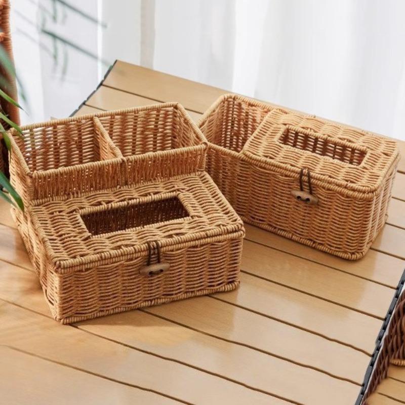 Imitation Vine Tissue Box Japanese Style Household Tissue Boxes Holder Modern Minimalist Storage Boxes Kitchen Organization