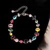 PONYKISS Braccialetti con Charm Geometrici in Argento Sterling con Zirconi Colorati per Donne Romantici Raffinati Accessori di Lusso Leggero