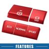 5 PCS Handbrake Drive Mode Button Metal Cover Trim for Toyota RAV4 - Red
