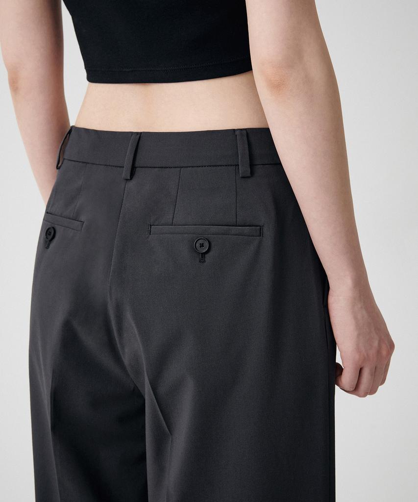 MUSINSA STANDARD WOMAN [Cooltandard] Women'S Wide Hidden Banding Slacks [Gray]