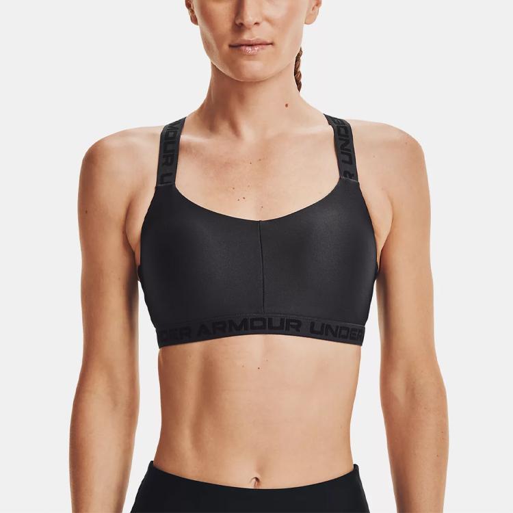 Under Armour Strappy Low-Intensity Training Casual Breathable Sports Bra Women Underwear Black 1370896-010