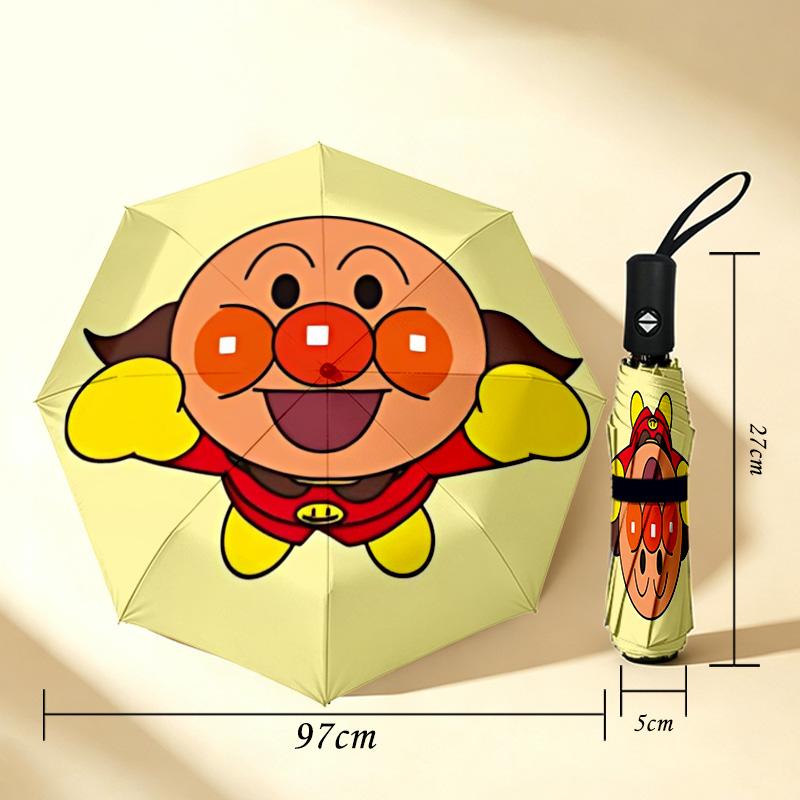 Superhero Kid 8 Ribs 3Fold Black Glue Uv Protection Umbrella Sun Protection Rainproof Compact Folding Umbrella For Travel Daily Use C923666