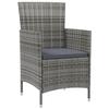 Maison Exclusive - Ensemble à manger d'extérieur 5pcs coussins résine tressée gris