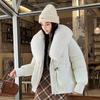 Women's Winter Down Cotton Jacket with Large Fur Collar - European & American Style, Short & Loose Padded Coat