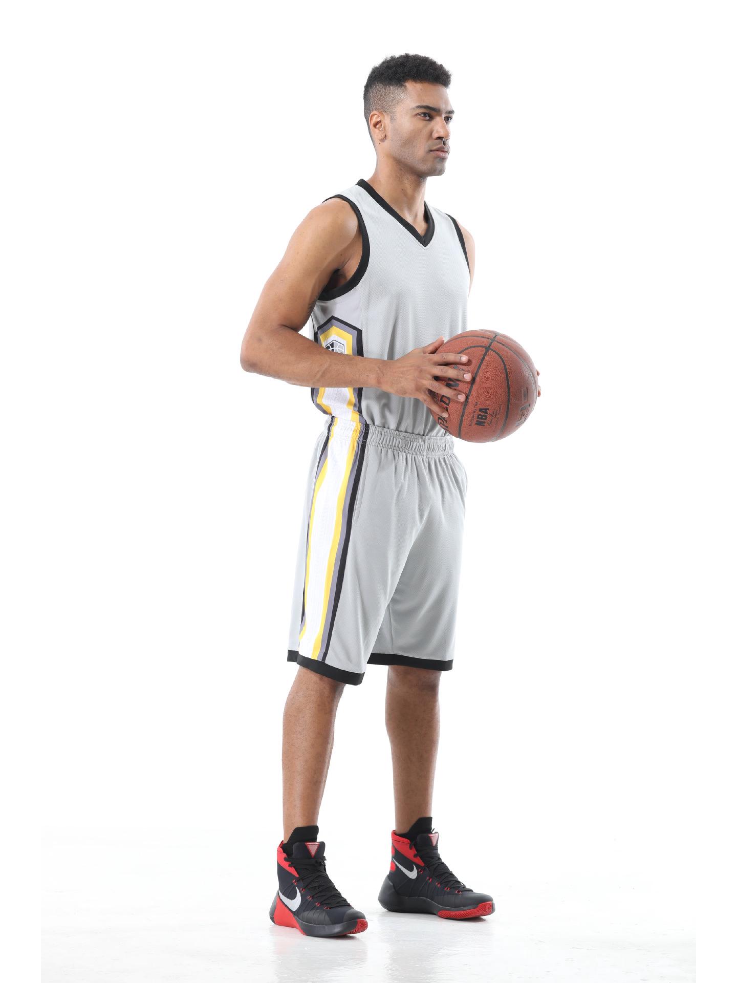 

1872 Неотразимый комплект баскетбольной формы для родителей и детей с двойными карманами - Быстросохнущая ткань для игры и тренировок 2XL