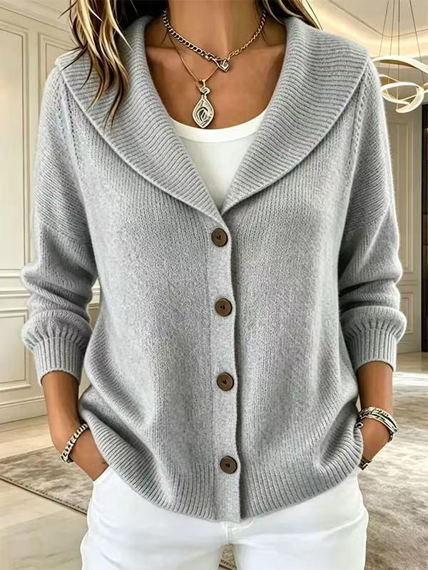 2026 European & American Women's Autumn/Winter Nine-Sleeve Lapel Button Solid Color Fashion