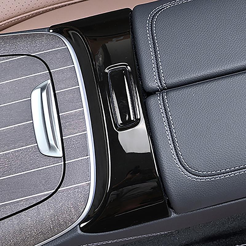 Car For Mercedes Benz E Class W214 2024 Console Armrest Box Button Frame Cover Trim Interior Accessories Carbon Pattern Stickers