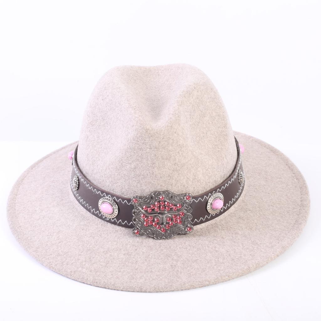 Popular European and American High-end Wool Top Hat, Men's and Women's Fashion Versatile Elegant Top Hat Jazz Hat