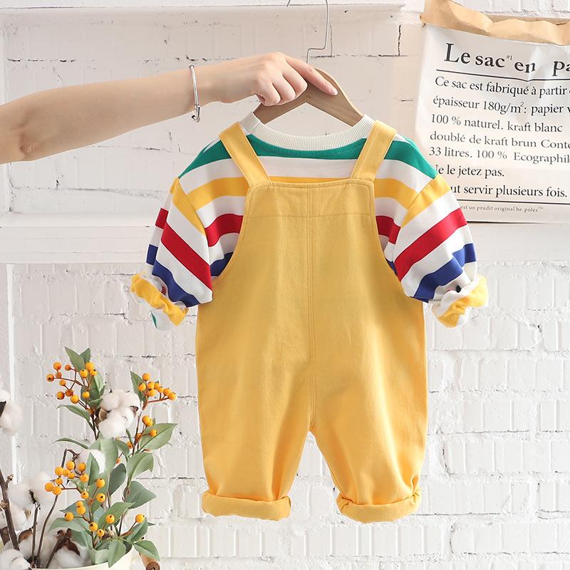 Baby Spring Clothes Boys Autumn Suit Children Girls T Shirt Overalls Set Toddler Casual Cotton Costume Kids Tracksuits