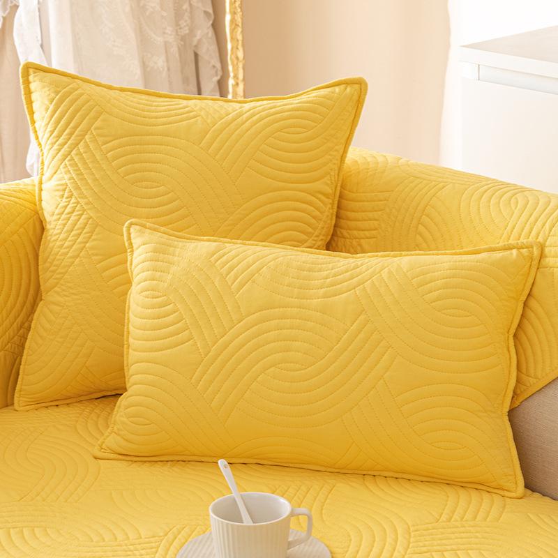Solid Color Light Luxury Modern Simple Sofa Cushion Four Seasons Universal Leather Non-Slip Sofa Cover All Inclusive Cushion Cover Towel