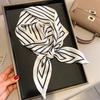 Eșarfă pentru gât pentru femei, cu dungi de culoare contrastantă, satin, margine triunghiulară, bandă largă, decorare pentru gât, stil OL, pentru femeie, banda de păr, accesoriu pentru haine