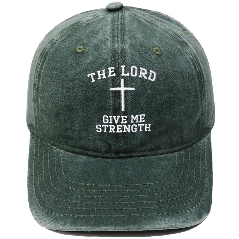 The Lord gave me strength embroidered baseball cap vintage casual visor for men and women